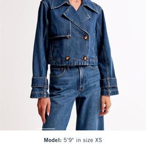 Abercrombie Denim Trench Cropped Jacket